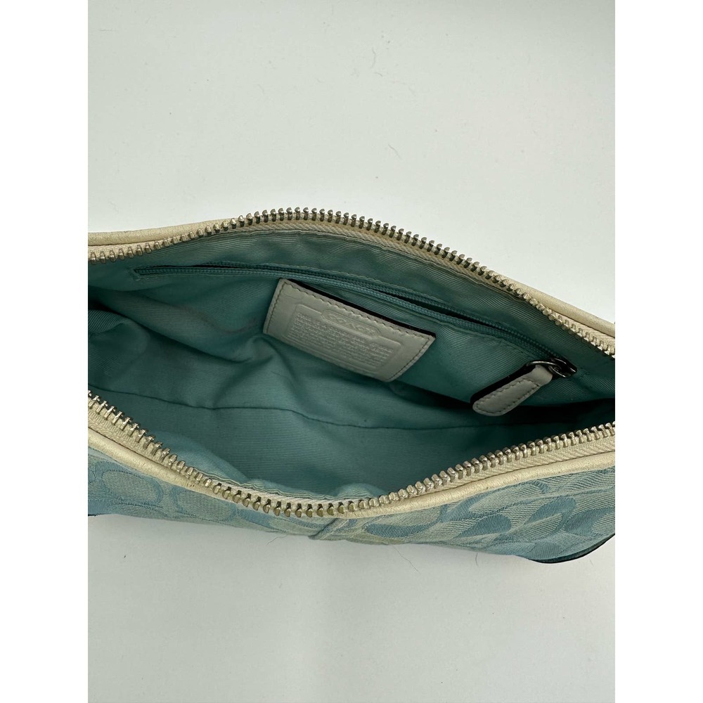 Coach Blue and Cream Monogram Shoulder Bag - Picture 8 of 10